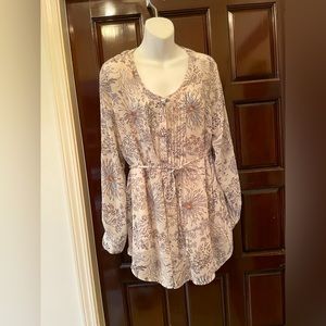 Motherhood top w/ spaghetti strap tank liner in Gray and Brown Tones Size XL